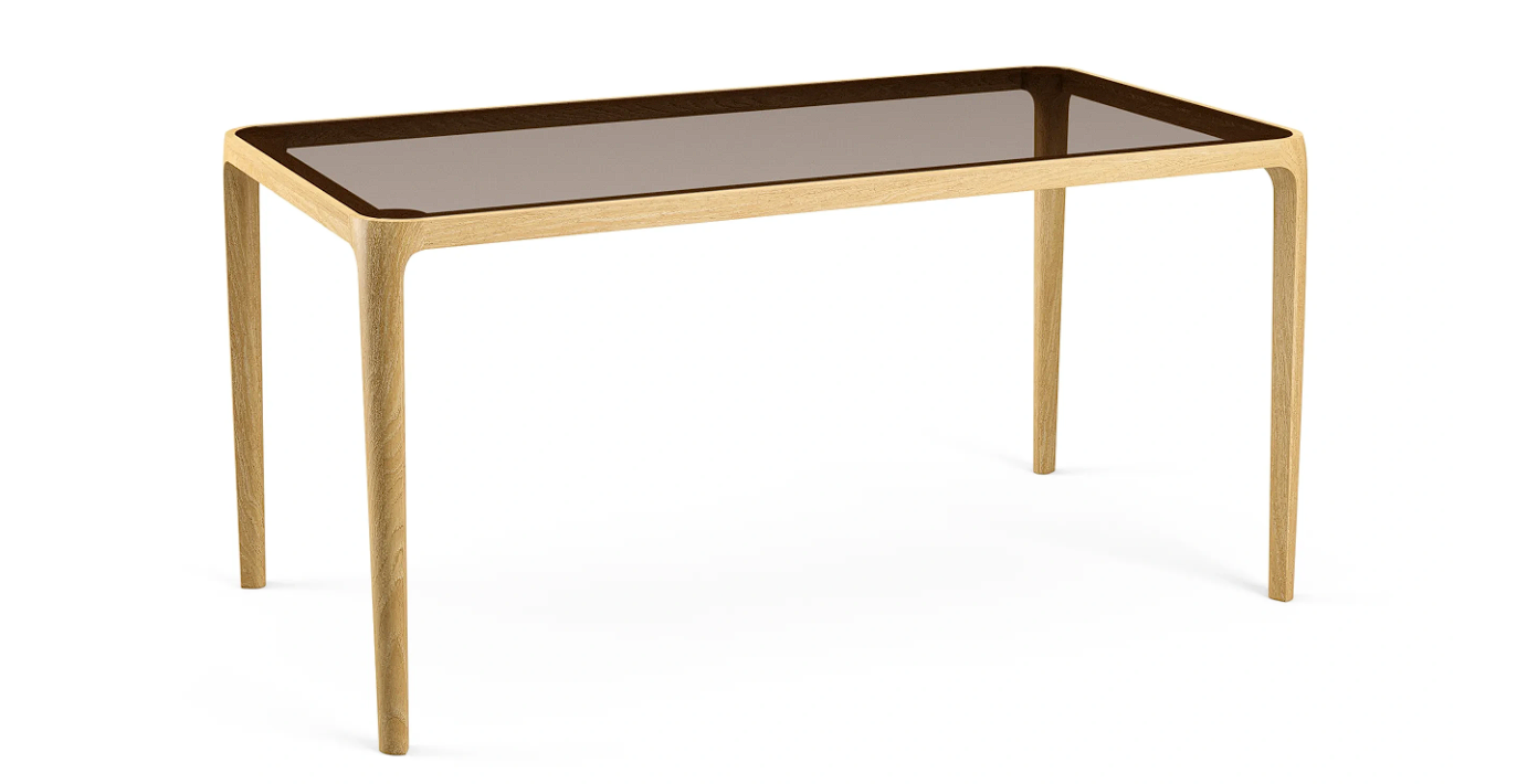 стол из массива и стекла