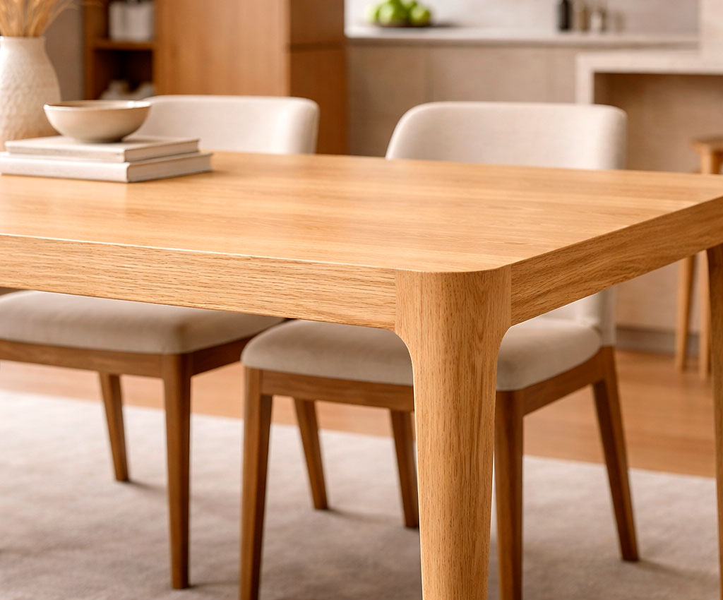 детали стола из массива дуба для кухни